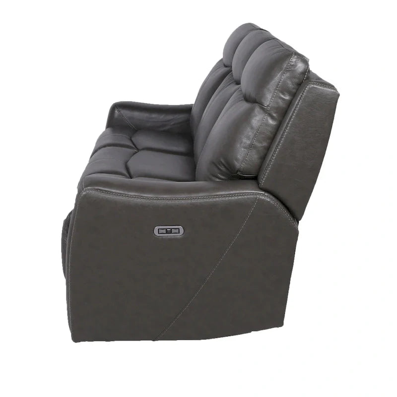 Steve Silver Newport Power Top Grain Leather Reclining Sofa