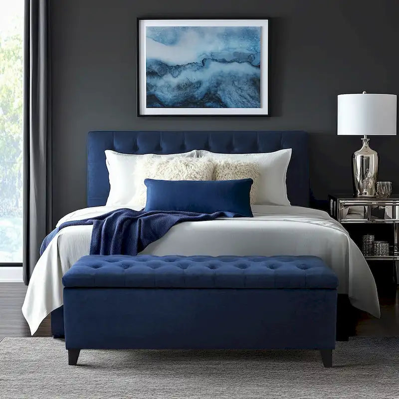 Madison Park Sasha Tufted Top Upholstered Storage Bench