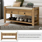 39 Modern Versatile Entry Upholstered Storage Bench with Shoe Rack and Drawers