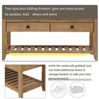 39 Modern Versatile Entry Upholstered Storage Bench with Shoe Rack and Drawers