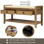 39 Modern Versatile Entry Upholstered Storage Bench with Shoe Rack and Drawers