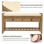 39 Modern Versatile Entry Upholstered Storage Bench with Shoe Rack and Drawers
