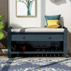 39 Modern Versatile Entry Upholstered Storage Bench with Shoe Rack and Drawers
