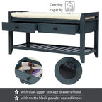 39 Modern Versatile Entry Upholstered Storage Bench with Shoe Rack and Drawers