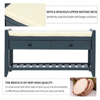 39 Modern Versatile Entry Upholstered Storage Bench with Shoe Rack and Drawers