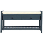 39 Modern Versatile Entry Upholstered Storage Bench with Shoe Rack and Drawers