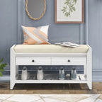39 Modern Versatile Entry Upholstered Storage Bench with Shoe Rack and Drawers