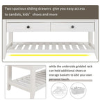 39 Modern Versatile Entry Upholstered Storage Bench with Shoe Rack and Drawers