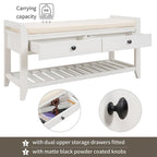39 Modern Versatile Entry Upholstered Storage Bench with Shoe Rack and Drawers