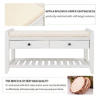 39 Modern Versatile Entry Upholstered Storage Bench with Shoe Rack and Drawers