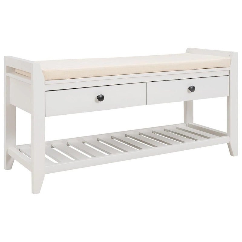 39 Modern Versatile Entry Upholstered Storage Bench with Shoe Rack and Drawers