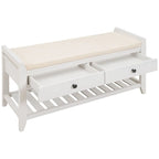 39 Modern Versatile Entry Upholstered Storage Bench with Shoe Rack and Drawers