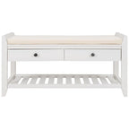 39 Modern Versatile Entry Upholstered Storage Bench with Shoe Rack and Drawers