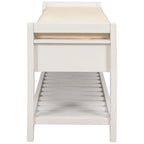 39 Modern Versatile Entry Upholstered Storage Bench with Shoe Rack and Drawers