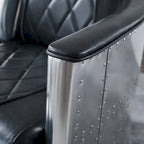 Art Leon IndustrIal Retro Top Grain Leather & Aluminum Accent Chair