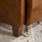 Art Leon IndustrIal Retro Top Grain Leather & Aluminum Accent Chair