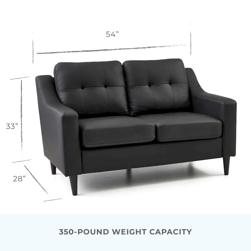 Brookside Ellen 54 Upholstered Scooped Arm Loveseat