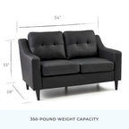 Brookside Ellen 54 Upholstered Scooped Arm Loveseat