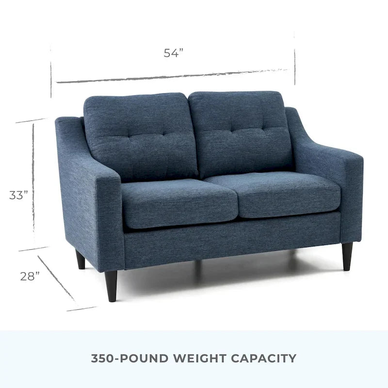 Brookside Ellen 54 Upholstered Scooped Arm Loveseat