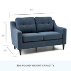 Brookside Ellen 54 Upholstered Scooped Arm Loveseat