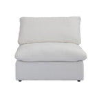 160 in. Free Combination Overstuffed Down Filled Comfort Linen U-shape 6-Seat Sofa Modular Sectional with Ottoman