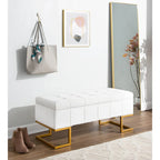 Silver Orchid Crossgar Velvet Storage Bench with Flip-Top Lid