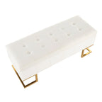 Silver Orchid Crossgar Velvet Storage Bench with Flip-Top Lid