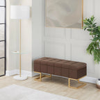 Silver Orchid Crossgar Velvet Storage Bench with Flip-Top Lid