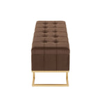 Silver Orchid Crossgar Velvet Storage Bench with Flip-Top Lid