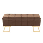 Silver Orchid Crossgar Velvet Storage Bench with Flip-Top Lid