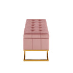 Silver Orchid Crossgar Velvet Storage Bench with Flip-Top Lid