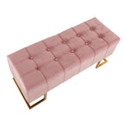 Silver Orchid Crossgar Velvet Storage Bench with Flip-Top Lid