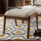 Carson Carrington Forssa Mid-century Walnut Upholstered Ottoman