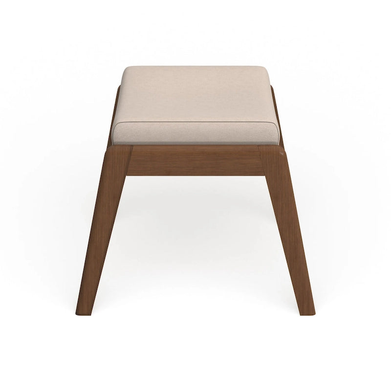 Carson Carrington Forssa Mid-century Walnut Upholstered Ottoman