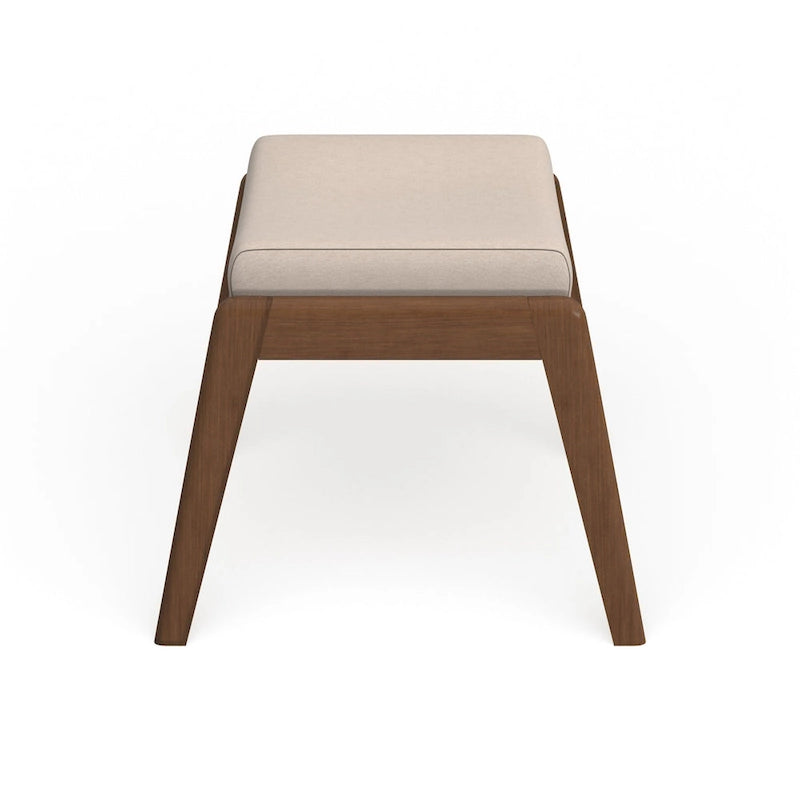 Carson Carrington Forssa Mid-century Walnut Upholstered Ottoman