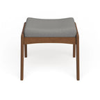 Carson Carrington Forssa Mid-century Walnut Upholstered Ottoman