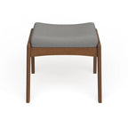 Carson Carrington Forssa Mid-century Walnut Upholstered Ottoman