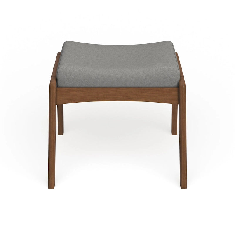 Carson Carrington Forssa Mid-century Walnut Upholstered Ottoman