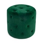 Adeco Tufted Round Ottoman - Upholstered Ottoman Footstool Foot Rest