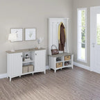 Salinas Storage Cabinet and Hall Tree Shoe Bench Set by Bush Furniture