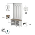 Salinas Storage Cabinet and Hall Tree Shoe Bench Set by Bush Furniture