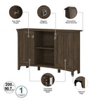 Salinas Storage Cabinet and Hall Tree Shoe Bench Set by Bush Furniture