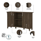 Salinas Storage Cabinet and Hall Tree Shoe Bench Set by Bush Furniture