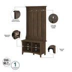 Salinas Storage Cabinet and Hall Tree Shoe Bench Set by Bush Furniture