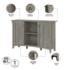 Salinas Storage Cabinet and Hall Tree Shoe Bench Set by Bush Furniture