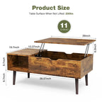 Lift Top Coffee Storage Wood Tables with Hidden Compartment