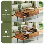 Lift Top Coffee Storage Wood Tables with Hidden Compartment