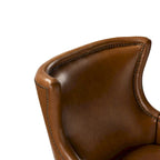 Angeles Mid-century Modern Ergonomic Vegan Leather Armchair with Wingback Set of 2 by HULALA HOME