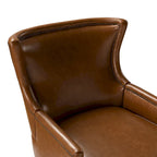 Angeles Mid-century Modern Ergonomic Vegan Leather Armchair with Wingback Set of 2 by HULALA HOME