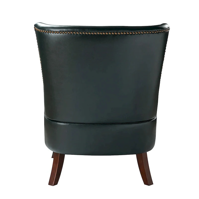 Angeles Mid-century Modern Ergonomic Vegan Leather Armchair with Wingback Set of 2 by HULALA HOME